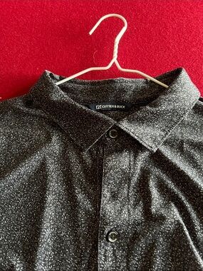 Cutter & Buck Black Shirt with White Micro-Dash Pattern